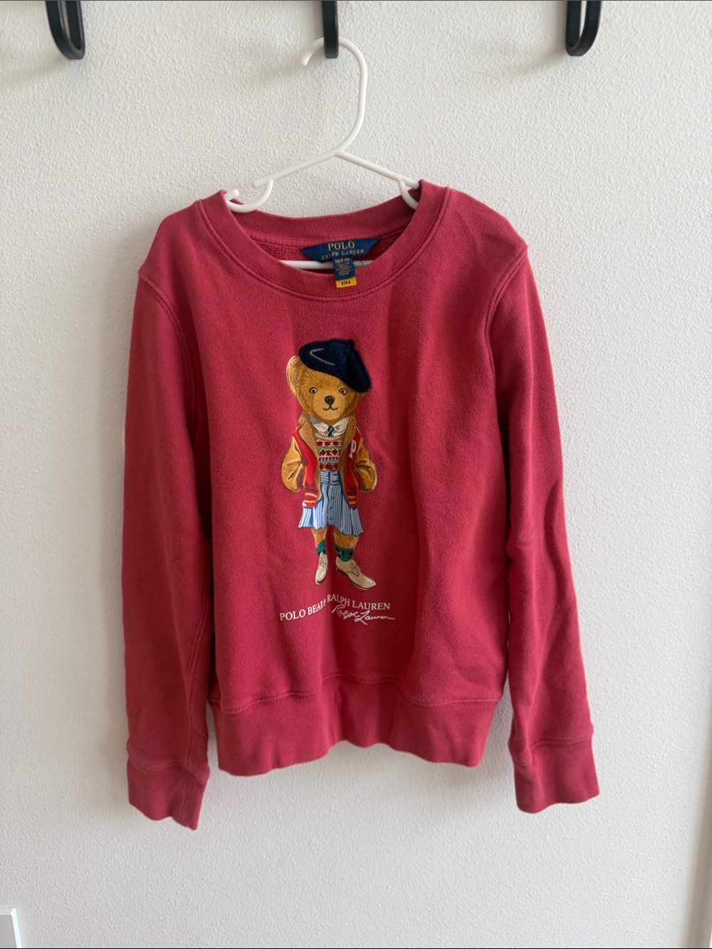 Polo by Ralph Lauren Kids Raspberry Bear Crewneck Sweatshirt
